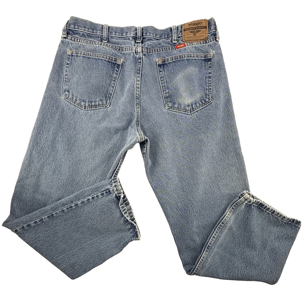 Wrangler Relaxed Fit Jeans Mens 36x32 Light Wash Workwear Denim